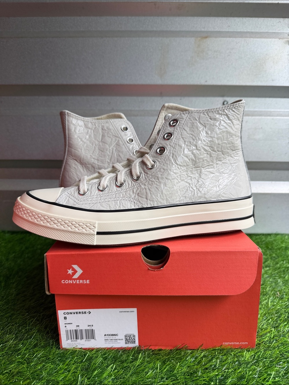 Converse High-Top Platform Sneaker - Cream with Black Stripe